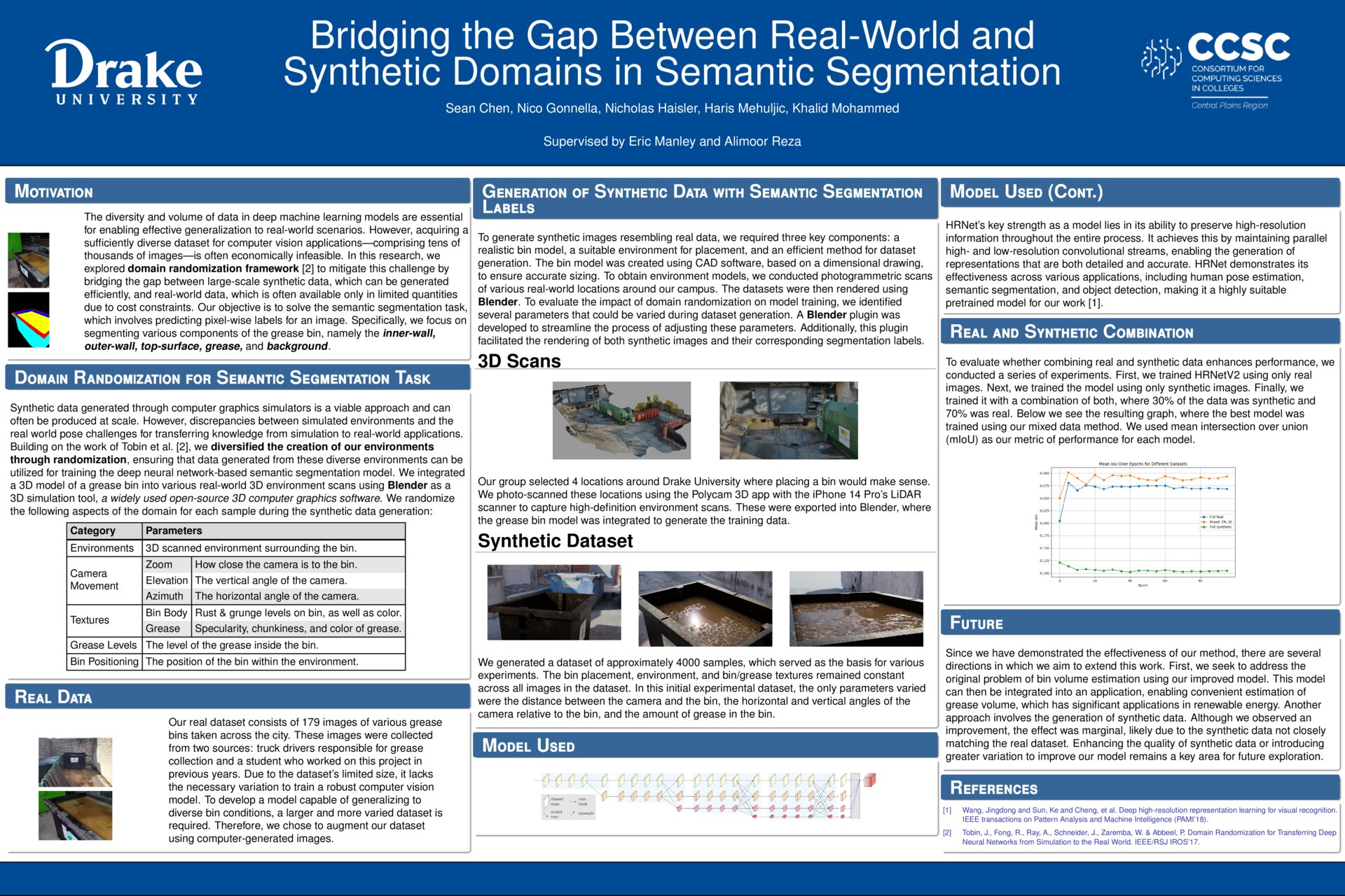 Domain Randomization using Synthetic Data for Grease Bin Semantic Segmentation