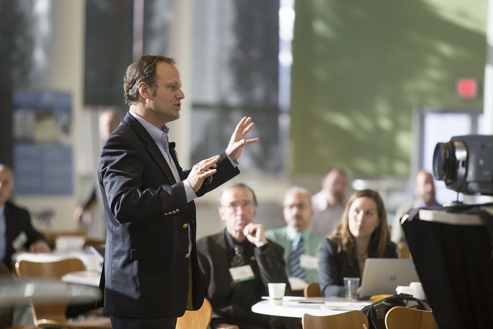 conference Man talking to audience in conference